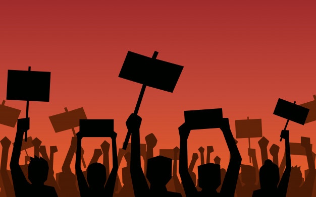 silhouette-group-people-raised-fist-signs-protest-flat-icon-design-red-color-background_147586-57