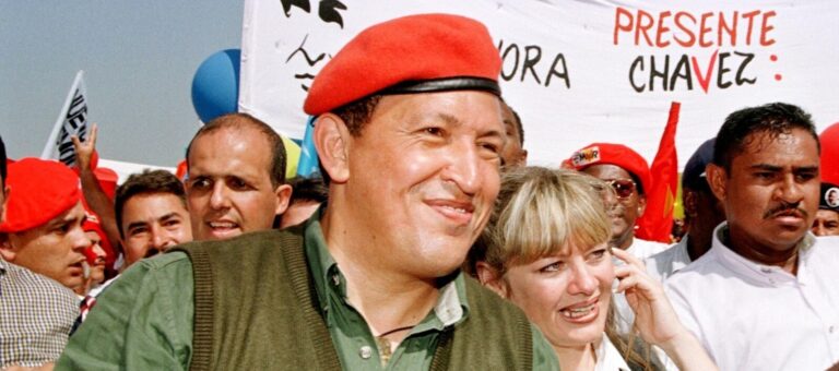 chavez_the_candidate_is_accompanied_by_his_wife_marisabel_right_during_a_march_across_caracas_to_officially_open_his_presidential_campaign_in_august_1998